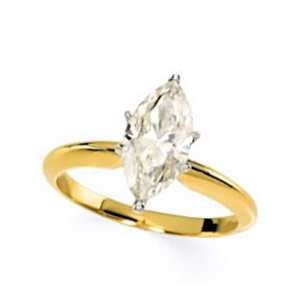 CT MARQUISE MOISSANITE ENGAGEMENT RING 14K TWO TONE  