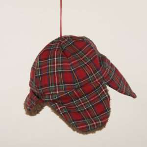   24 Country Cabin Plaid Hunters Hat Christmas Ornaments