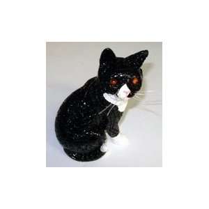    Barcino Ceramic Mosaic Black & White Sitting Cat