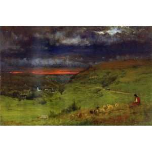FRAMED oil paintings   George Inness   24 x 16 inches   Sunset at 