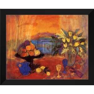   Oram FRAMED 26x32 Red Still Life Against the Hills