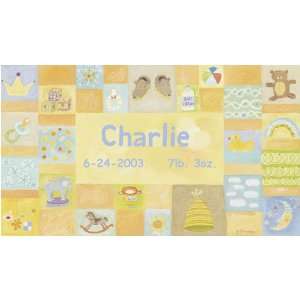   Oopsy Daisy Personalized Baby BOY 24x14 Canvas Art Image Wrap Toys