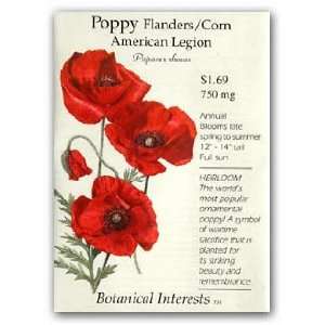  Poppy Flanders American Legion Seed Patio, Lawn & Garden
