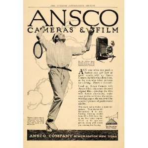  1915 Ad Tennis Player No 3A Folding Ansco Cameras Film 