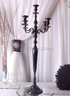   Victoria   42 Tall Candelabra for Tabletop and Home Decor   JET BLACK
