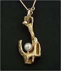LAPPONIA Bjorn Weckstrom 14 Carat Gold PENDANT NECKLACE with Pearl