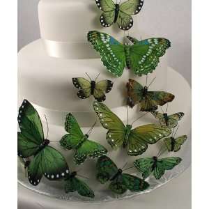  Green Butterfly Decorations   Set of 25 Baby