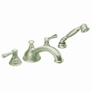   Low Arc Roman Tub Faucet and Hand Shower without Valve, Brushed Nickel