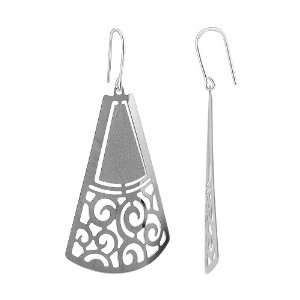   Sterling Silver 1.7 Geometric Triangle Shape Dangle Earrings Jewelry
