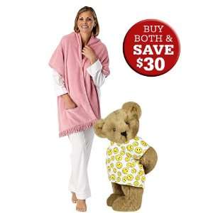   Get Well Bear and Pink Cuddle Wrap Gift Set   Honey Fur Toys & Games