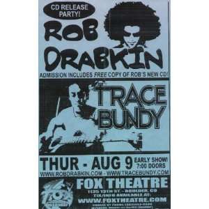  Drabkin Bundy Original Concert Poster Boulder Fox