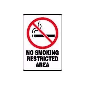   SMOKING RESTRICTED AREA (W/GRAPHIC) 10 x 7 Adhesive Dura Vinyl Sign