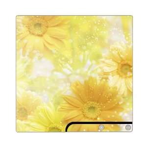  Sony PS3 Slim skin Decal Sticker   Yellow Flowers 