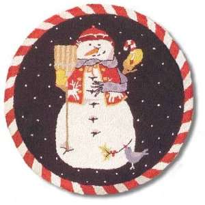 ZG Applique I Christmas Theme Christmas Frosty the Snowman round area 