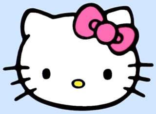 Black HELLO KITTY w White Face PINK BOW Decals Stickers  