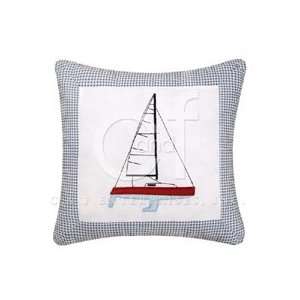 16 x 16 Embroidered Pillow, Sailboat