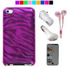  Durable Scratch Proof Pink Zebra Silicone Case for iPod Touch 