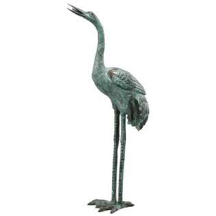 Design Toscano Bronze Crane Straight Neck Lg 