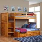   Furniture Honey Mission Staircase Bunk Bed Twin/Twin with 3 Drawer