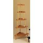  finish wood 5 tier corner square book shelf wall unit with baskets
