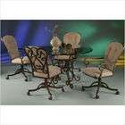   Caster Chairs in Autumn Rust (5 Pieces)   Table Top Round Glass