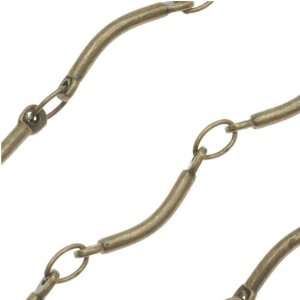  Antiqued Brass Curved 12.5mm Bar Scalloped Chain Sold By 