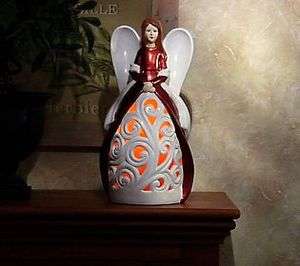   Reflections Ceramic Angel Luminary Flameless Candle with Timer  