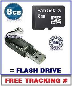 8gb micro sd memory card Class 2 USB Flash Drive Reader TF Keyholder 