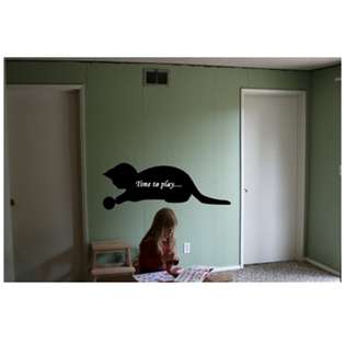 Instant Chalkboard Playing Cat Wall Decor 