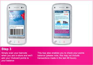 can use your App wherever you see Please scan your Clubcard scanners 