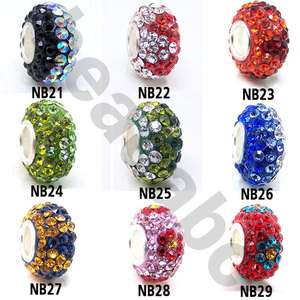   Austria CZ Silver Core Spacer European Bead NB9 2 loose beads gemstone