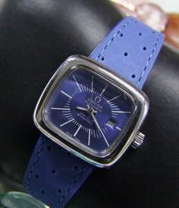 70S OMEGA GENEVE DYNAMIC AUTO BLUE DIAL DATE LADIES  