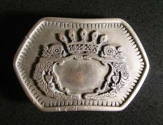 Antique German Belt Buckle Imperial Crown Silver Plated  