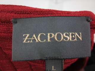 ZAC POSEN Red Sweater Blazer Jacket Sz L  
