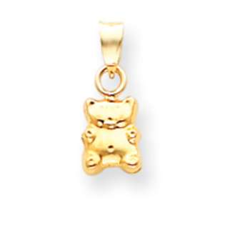 14k Teddy Bear November Birthstone Pendant 15/16 Inch long  JewelryWeb 