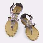 Blancho Bedding Silver Cutout Flats Sandals Womens Shoes US08