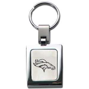 Denver Broncos Steel Square Key Chain   NFL Football Fan Shop Sports 
