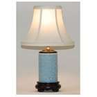 lamp with its blue on brown fabric shade brand new