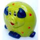 Shopitivity LLC 5.75 Tall Ceramic Piggy Bank   Green