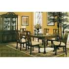 coaster 7 pc cherry finish wood dining table set with