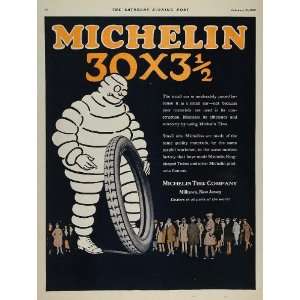  1920 ORIGINAL Ad Michelin 30X3 1/2 Tire Man Milltown 