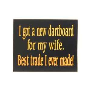    Darts Wood Sign   Best Trade Dartboard Wife
