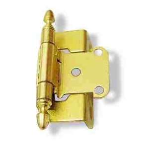   Hinge Brass Plated Semi Wrap With Finial Self Closing HAM BP7550T2 074