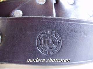   Distressed Leather Biker Belt Polo RL 67 Vintage Italy 34 36  