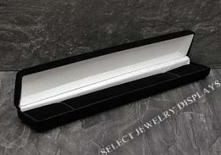 Flocked Black White Velvet Jewelry Bracelet Gift Box   