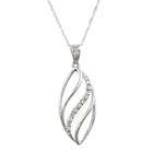    Sterling Silver 1/6ct TDW Diamond Swirl Necklace (GH, I1 I2
