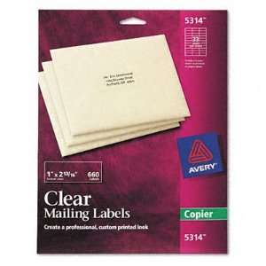   for copiers, clear, 1 x 2 13/16, 660 labels/pack