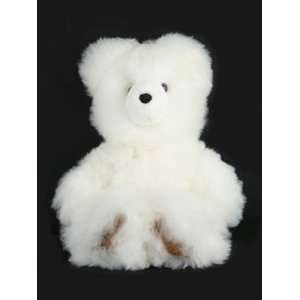   White Fur Teddy Bear Plush Natural Fair Trade Peru 