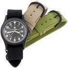    BK Military Watch with 3 Interchangeable Straps Gift Set Black Dial
