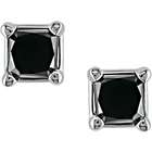Amour 10k Gold 1ct TDW Black Diamond Solitaire Earrings